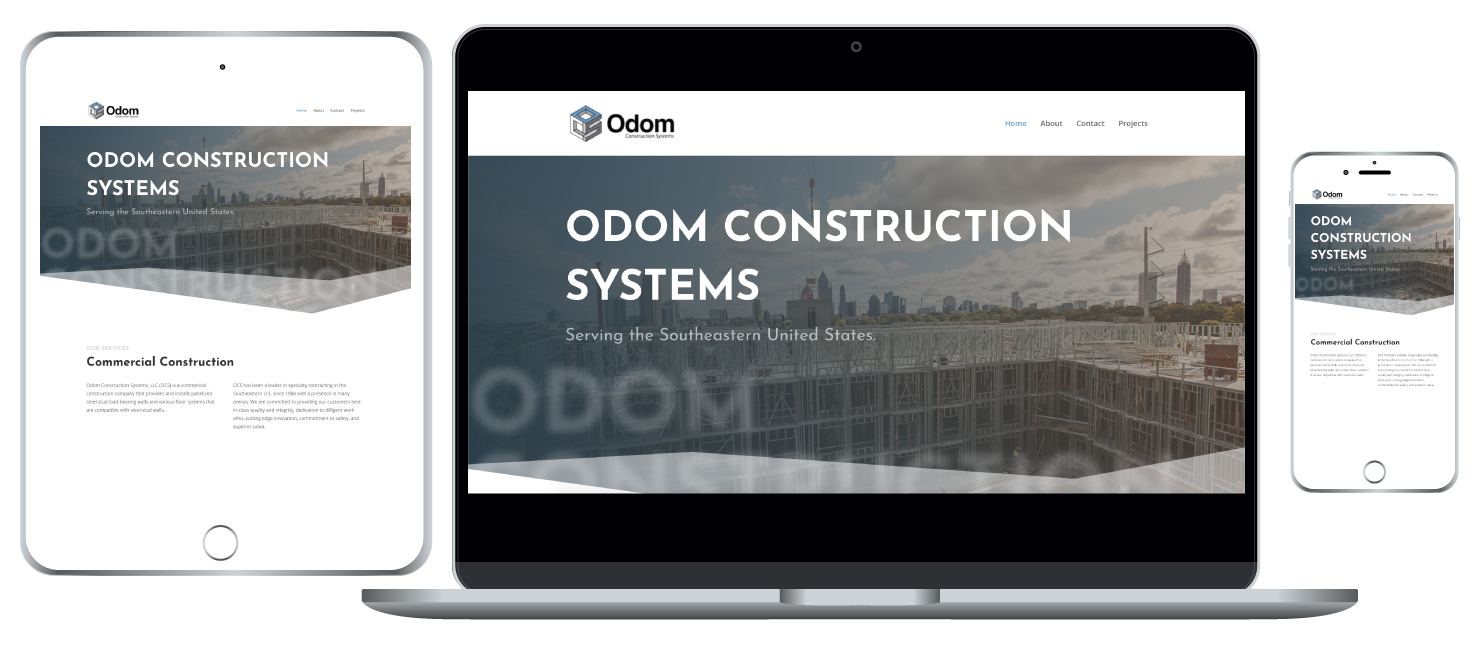 Odom Construction responsive website