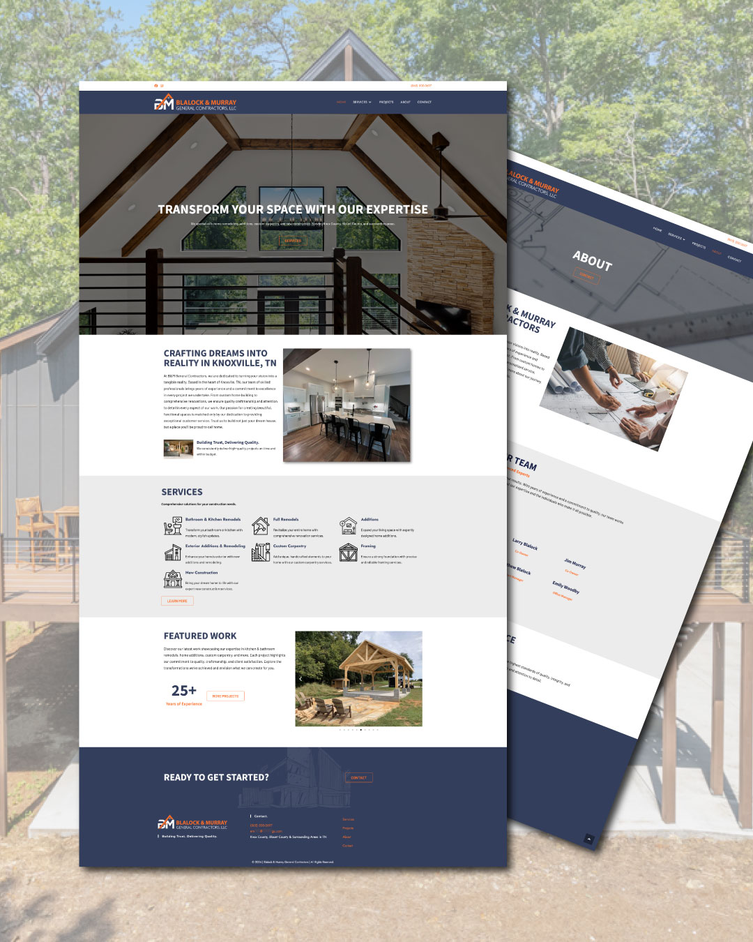Blalock & Murray General Contractors Website mockup