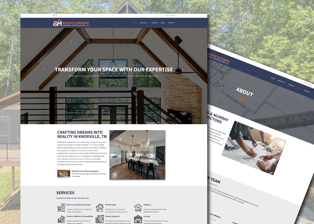 Blalock & Murray General Contractors Website mockup
