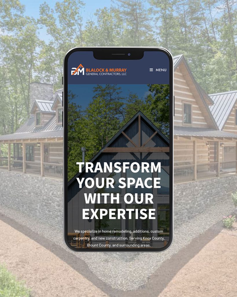 Blalock & Murray General Contractors Website mobile mockup