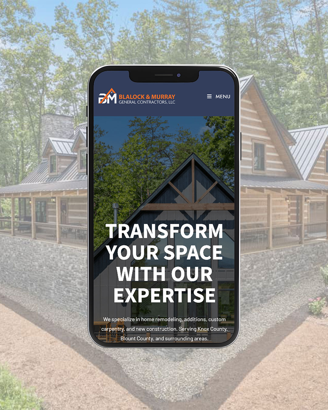 Blalock & Murray General Contractors Website mobile mockup