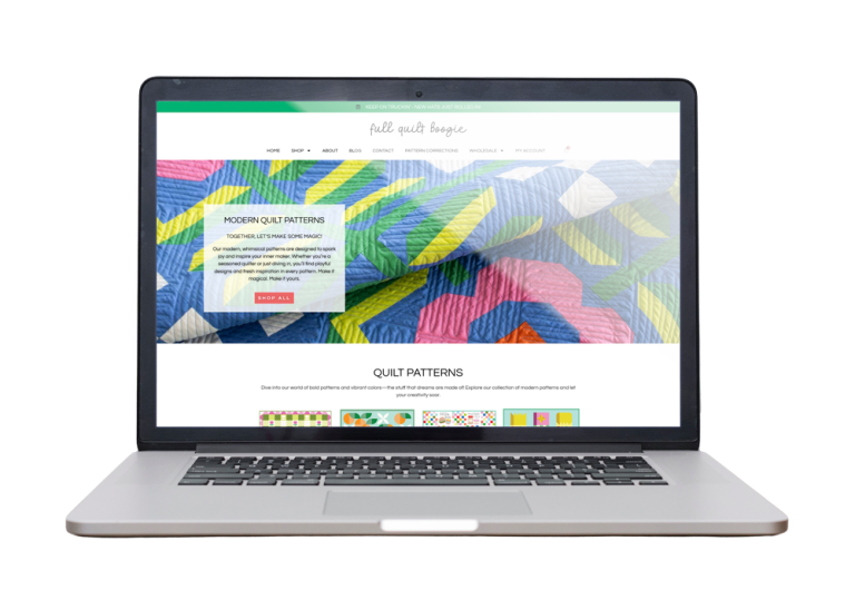 Full Quilt Boogie WordPress website mockup