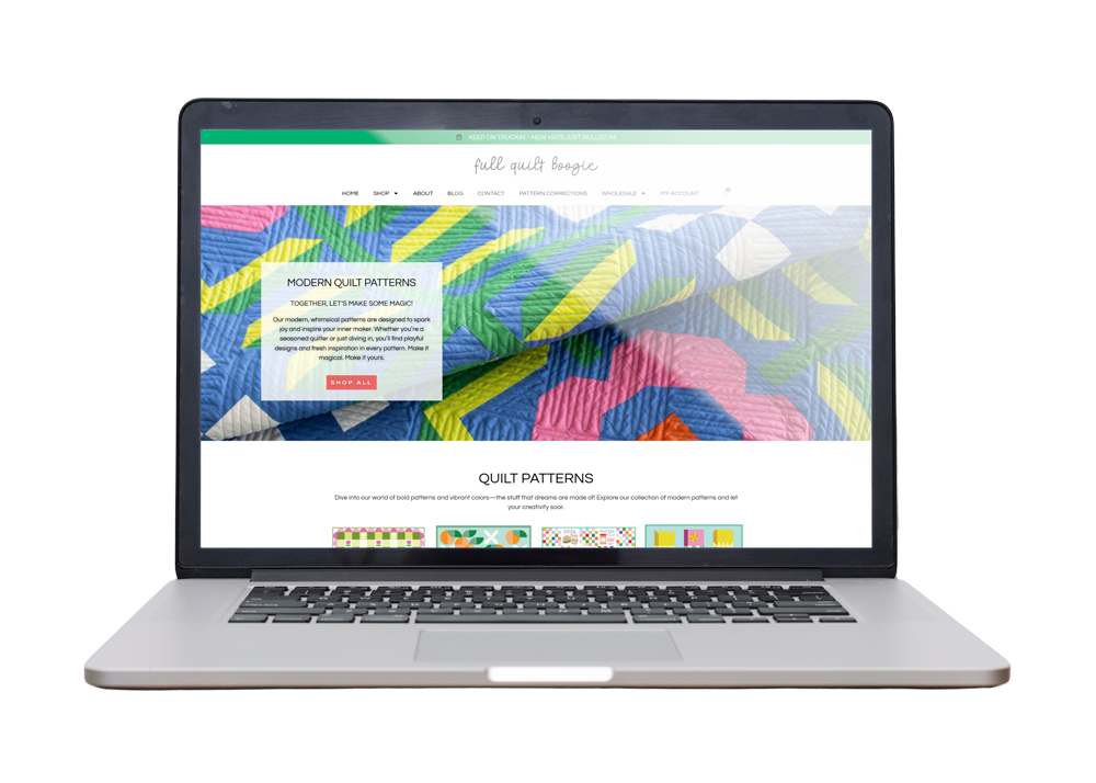 Full Quilt Boogie WordPress website mockup