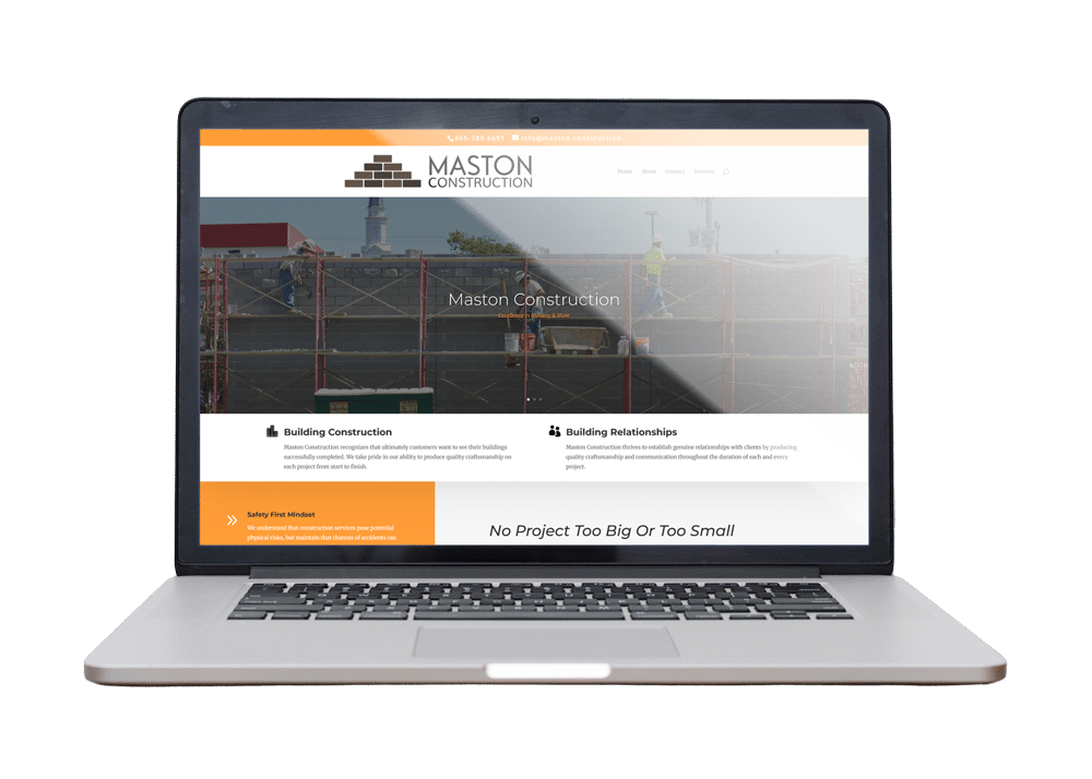 Maston Construction WordPress website mockup