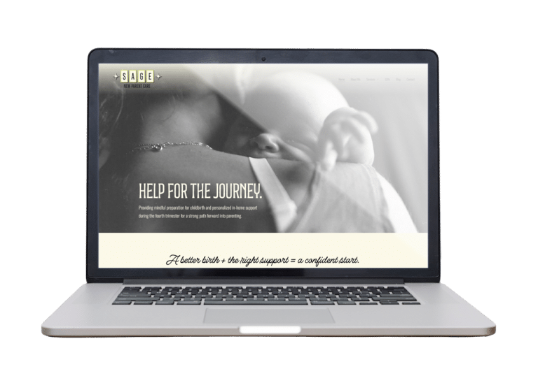 Sage New Parent Care Squarespace website mockup