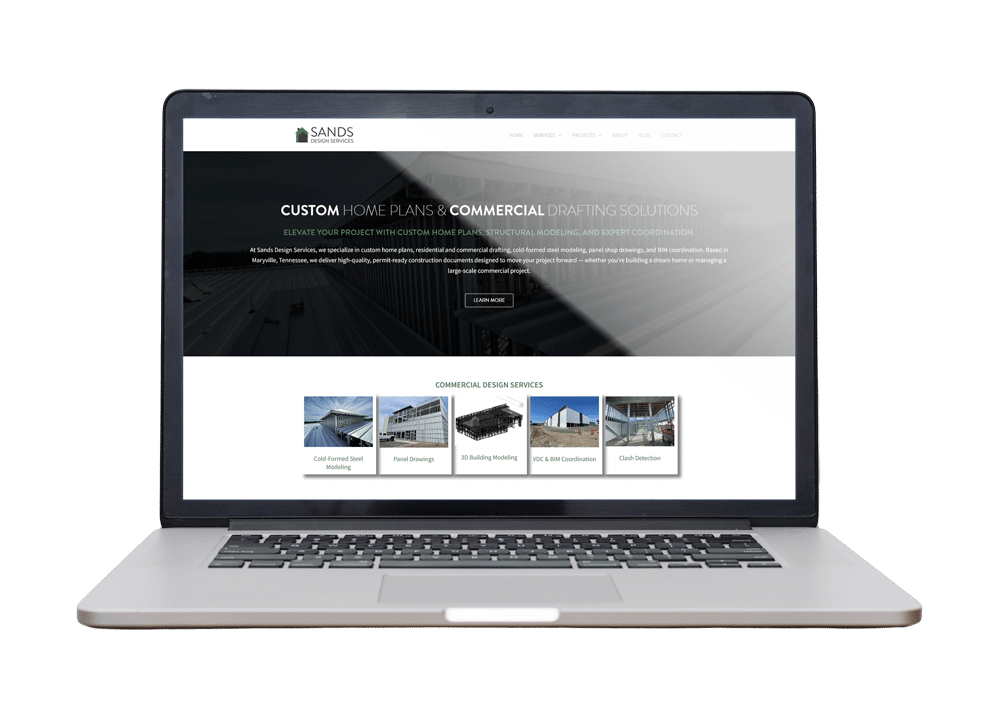 Sands Design Services website mockup