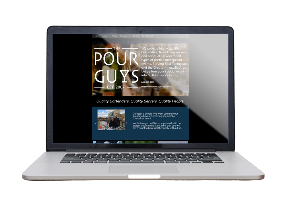 The Pour Guys WordPress website mockup