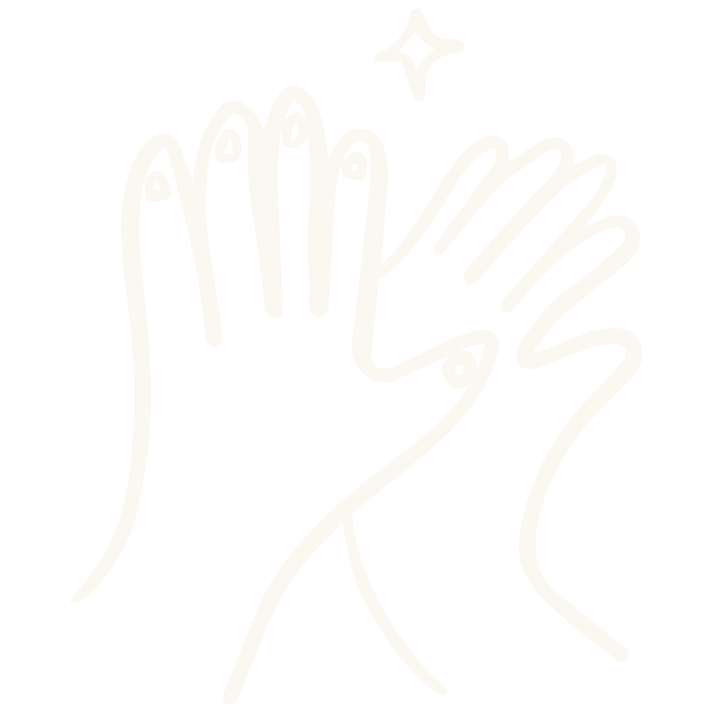 Hand-drawn pair of hands meeting in a high five