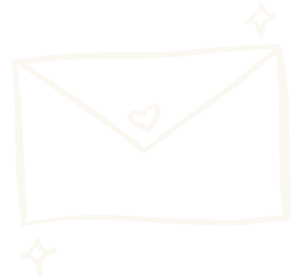 Hand-drawn envelope sealed with a small heart